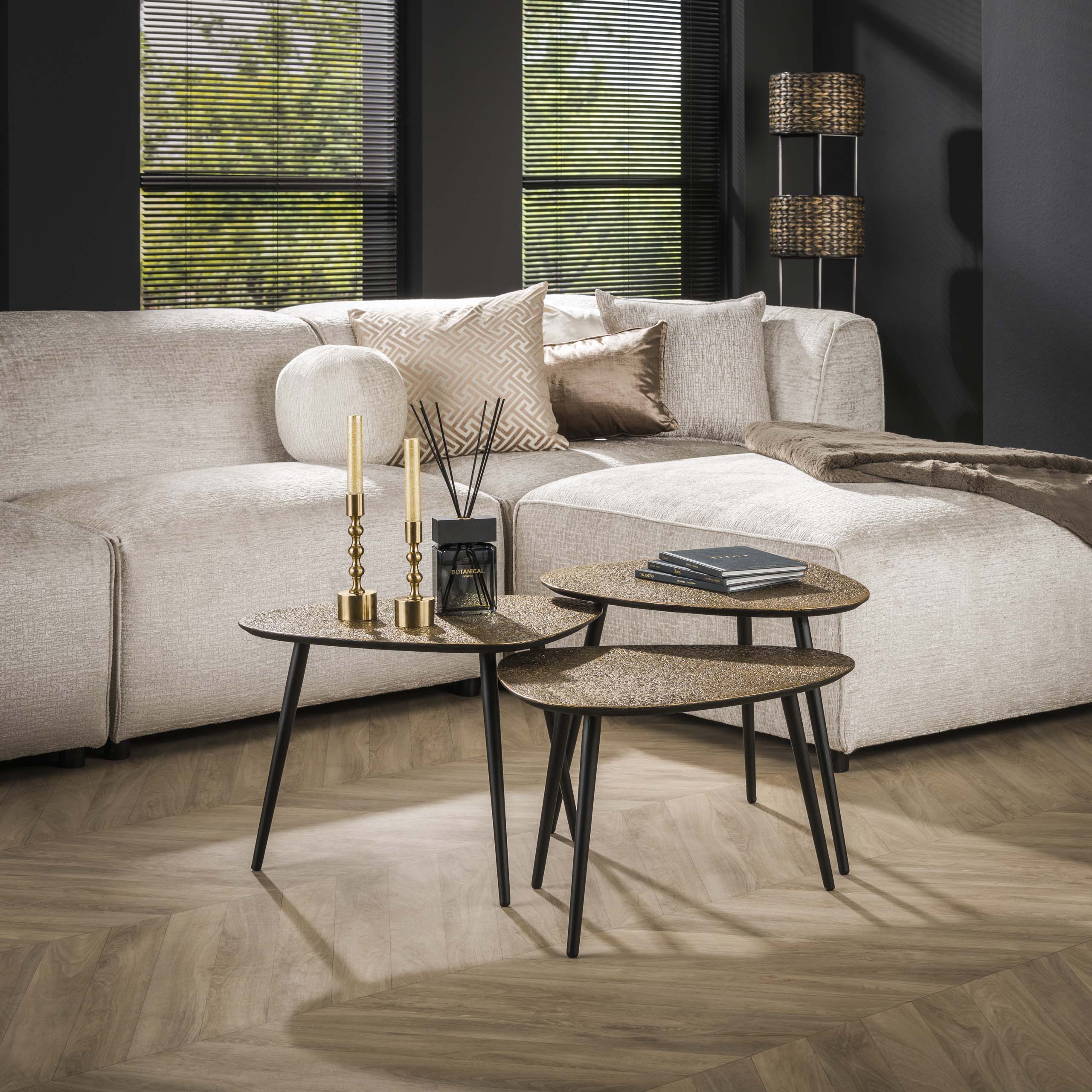 Couchtisch Metallic dreieckig 3er-Set