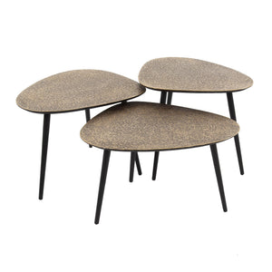 Salontafel Metallic driehoekig set/3