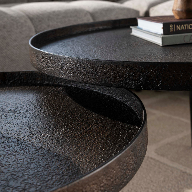 Salontafel Metallic rond set/2