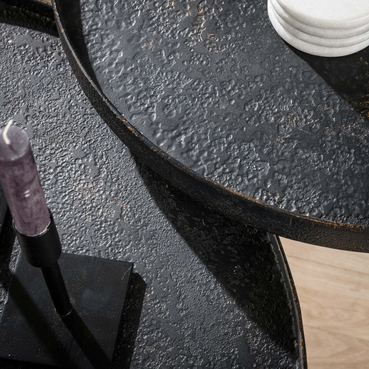 Salontafel Metallic rond set/2