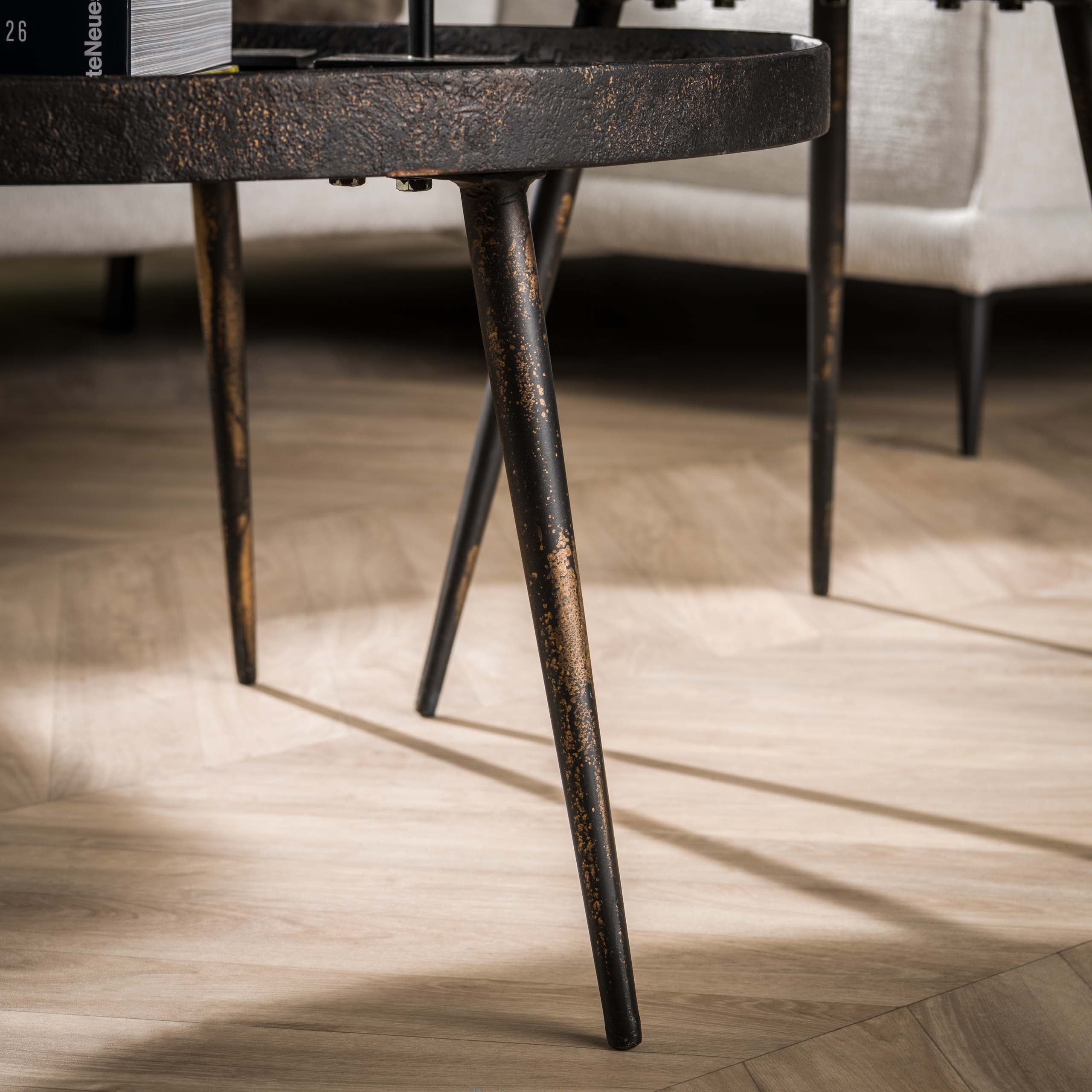 Salontafel Metallic rond set/2