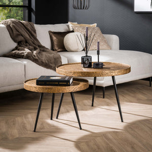 Salontafel Metallic rond set/2