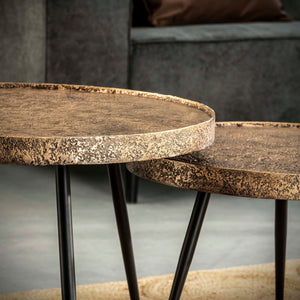 Salontafel Metallic rond set/2