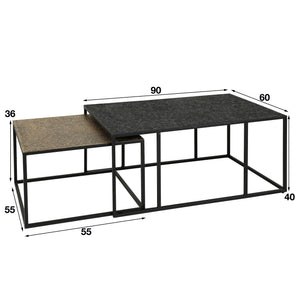 Salontafel Metallic rechthoekig set/2