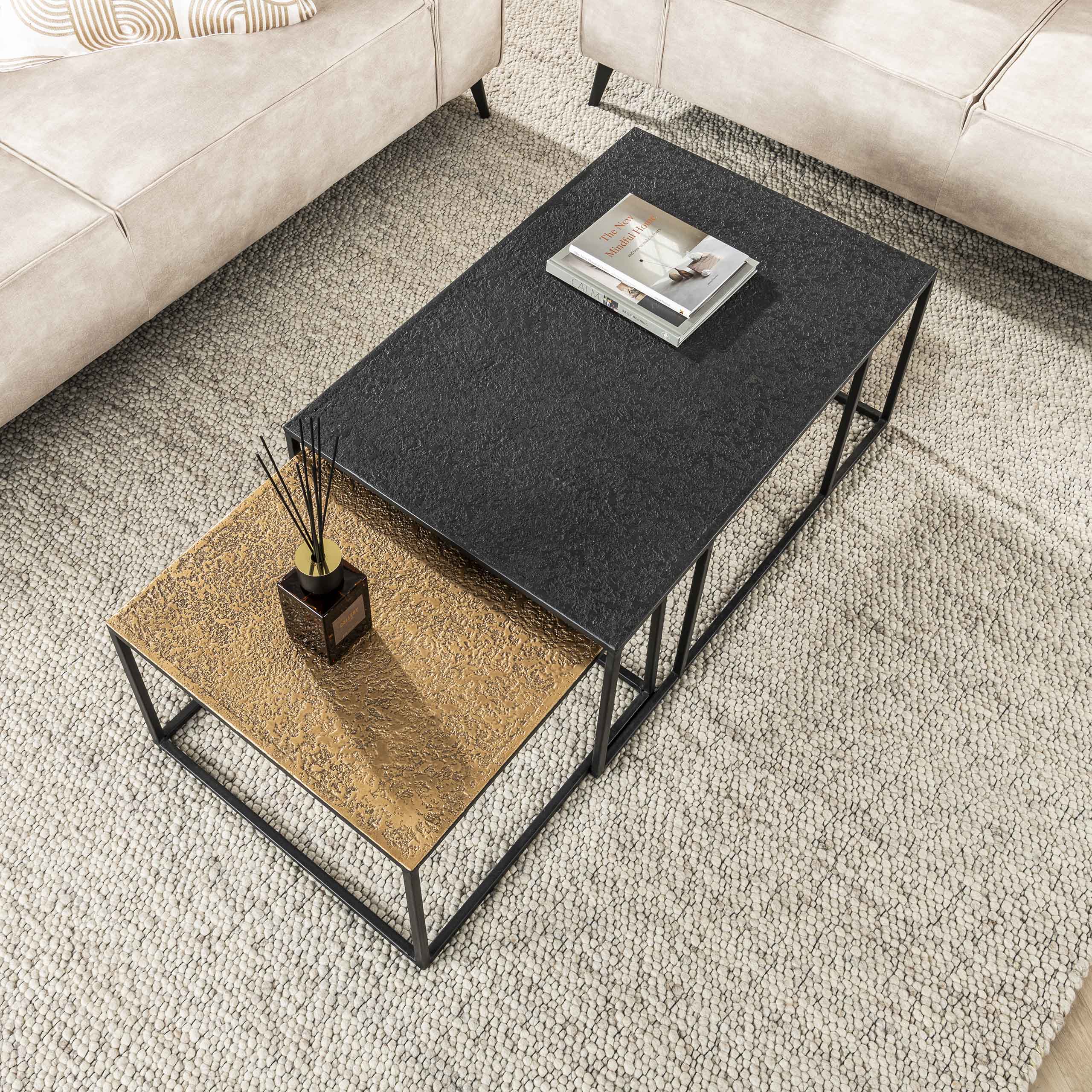 Salontafel Metallic rechthoekig set/2