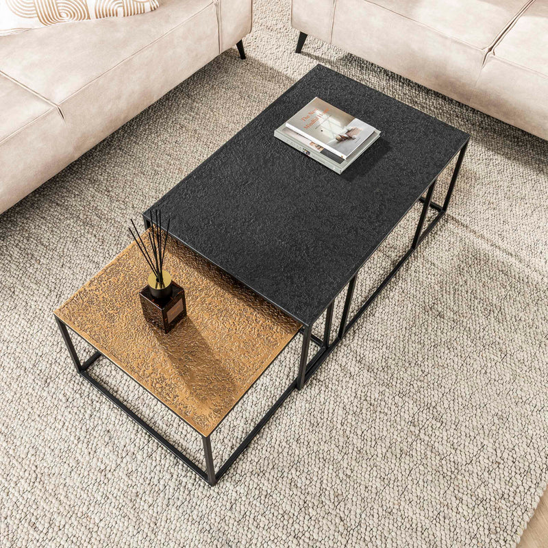 Salontafel Metallic rechthoekig set/2