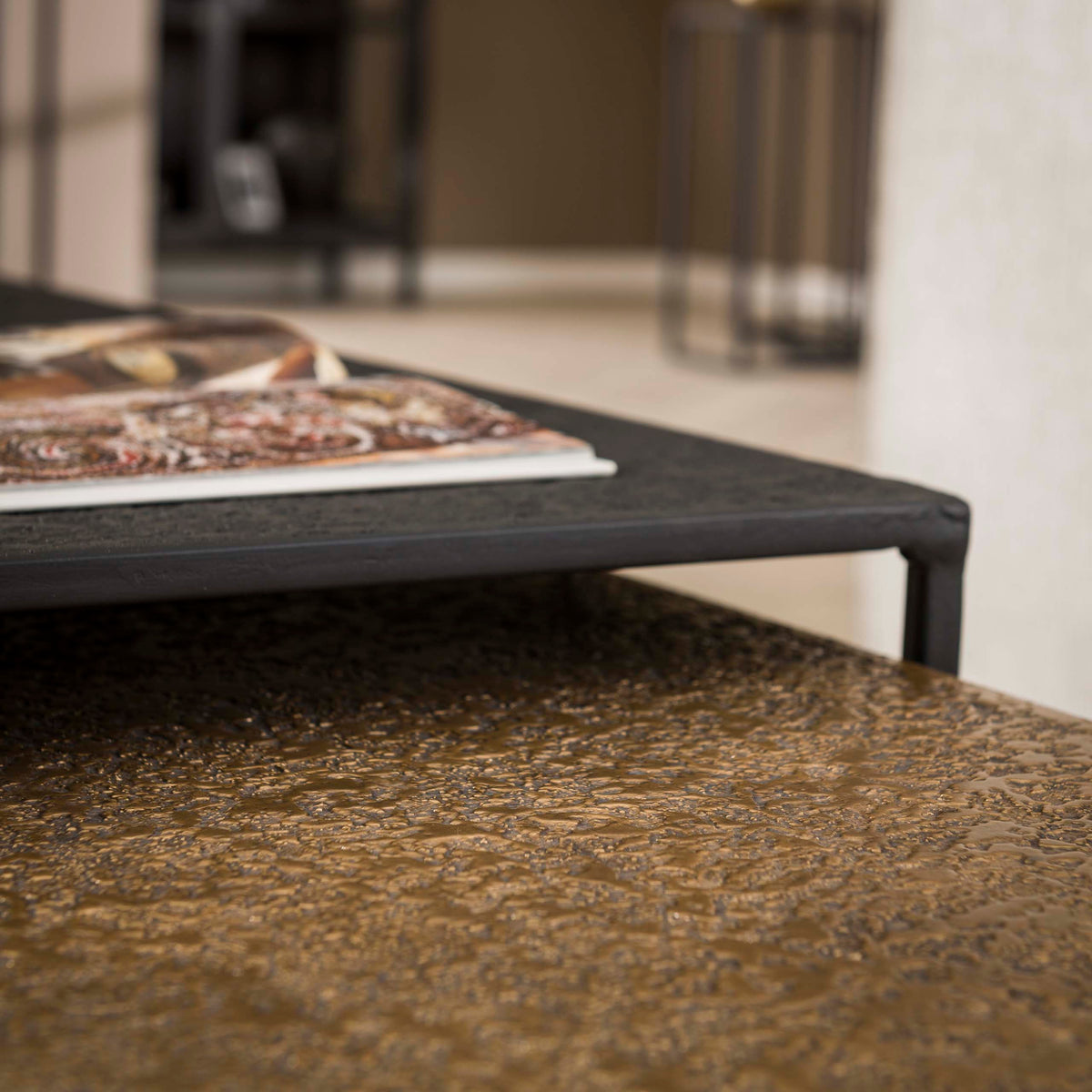 Salontafel Metallic rechthoekig set/2