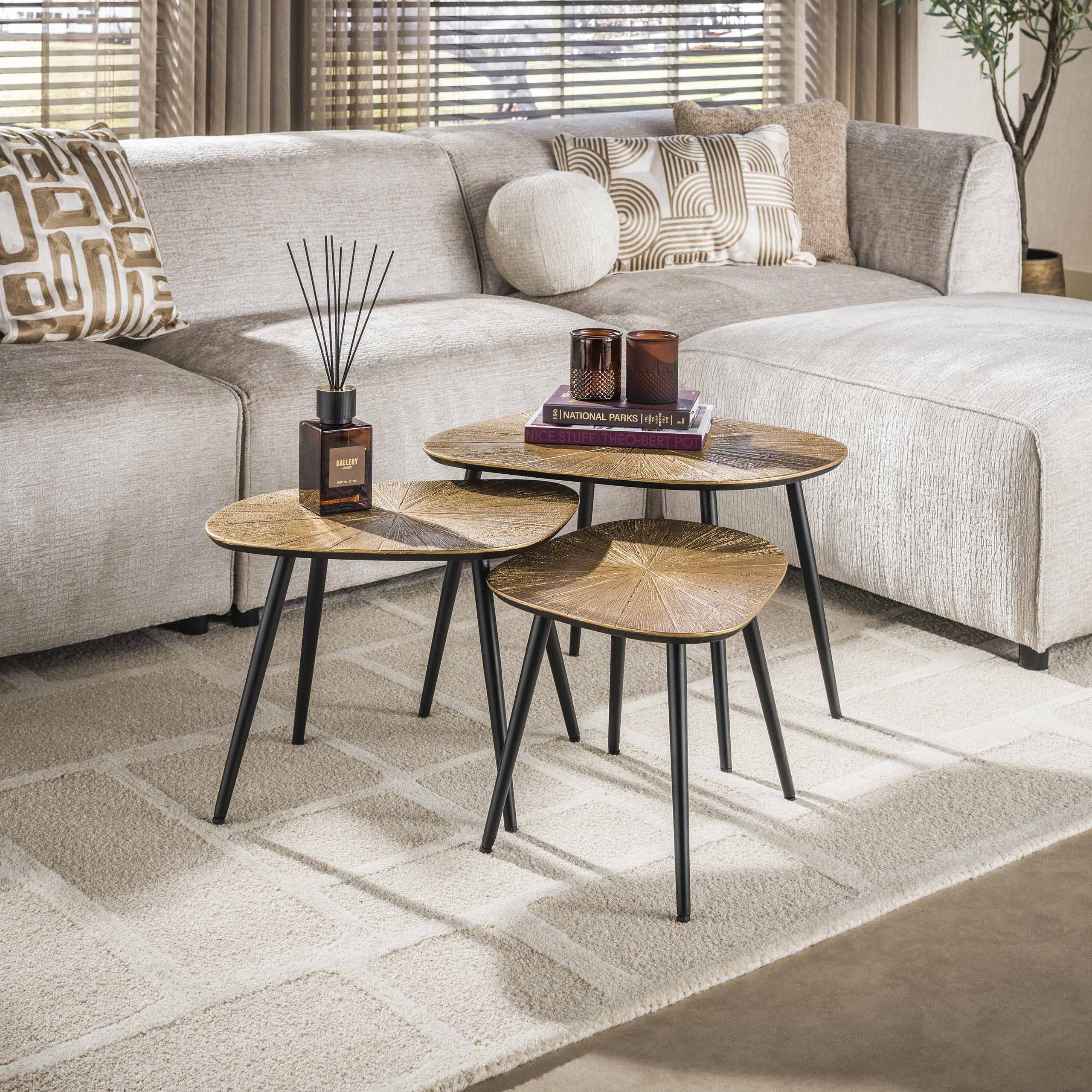 Salontafel Ray vierhoekig set/3