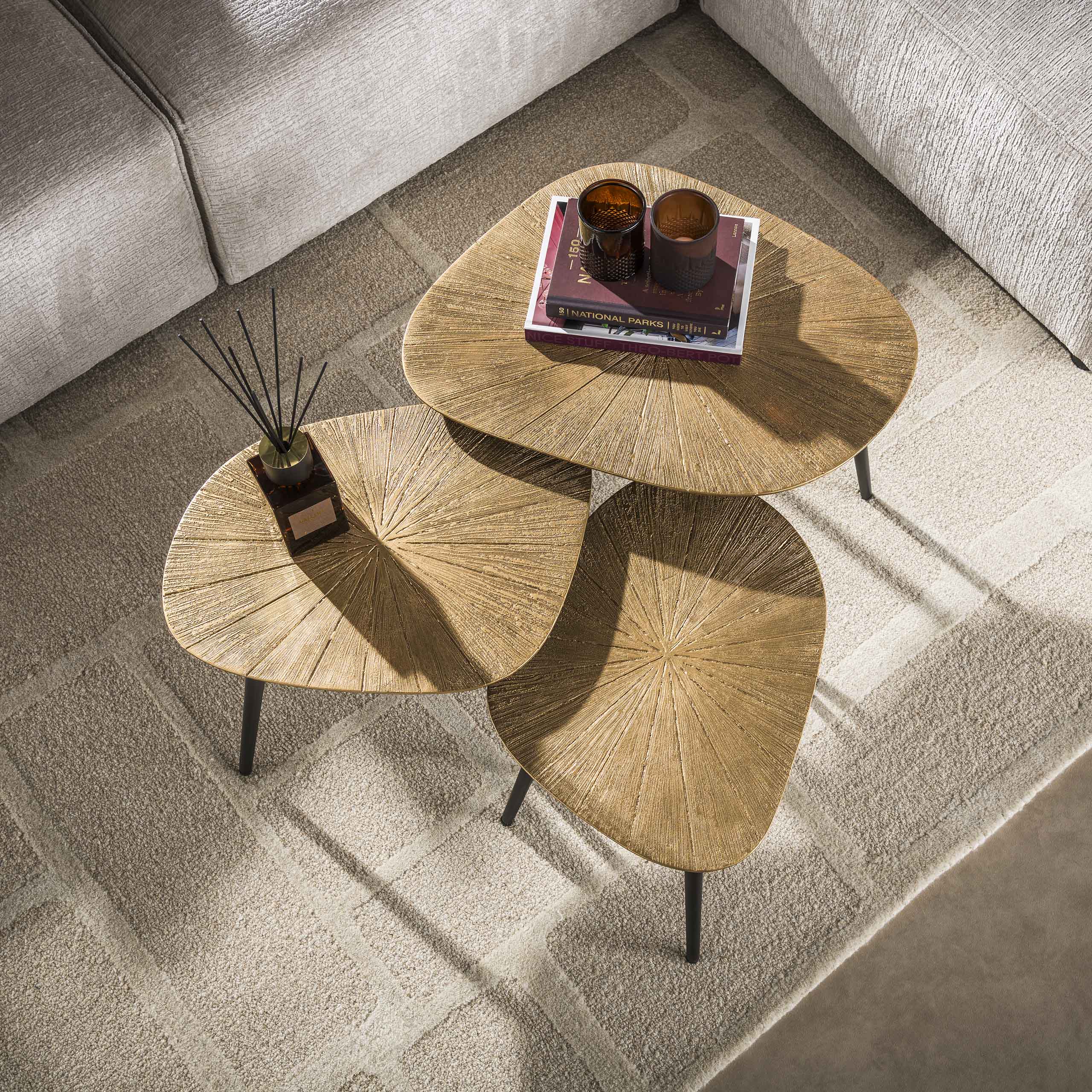 Salontafel Ray vierhoekig set/3