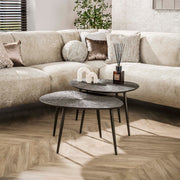Salontafel Brown Ray leaf set/2