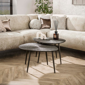 Salontafel Brown Ray leaf set/2