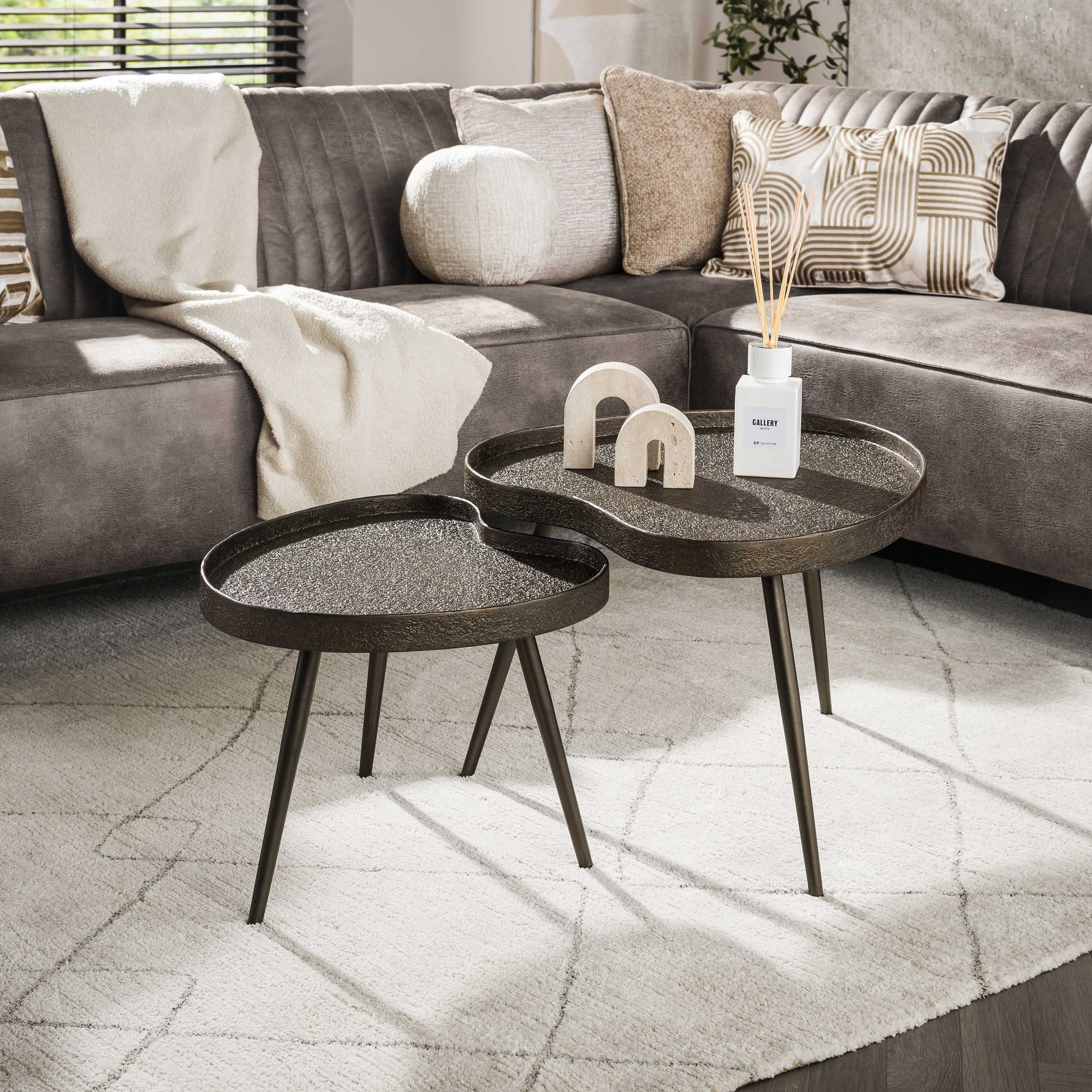 Salontafel Contour niervormig set/2