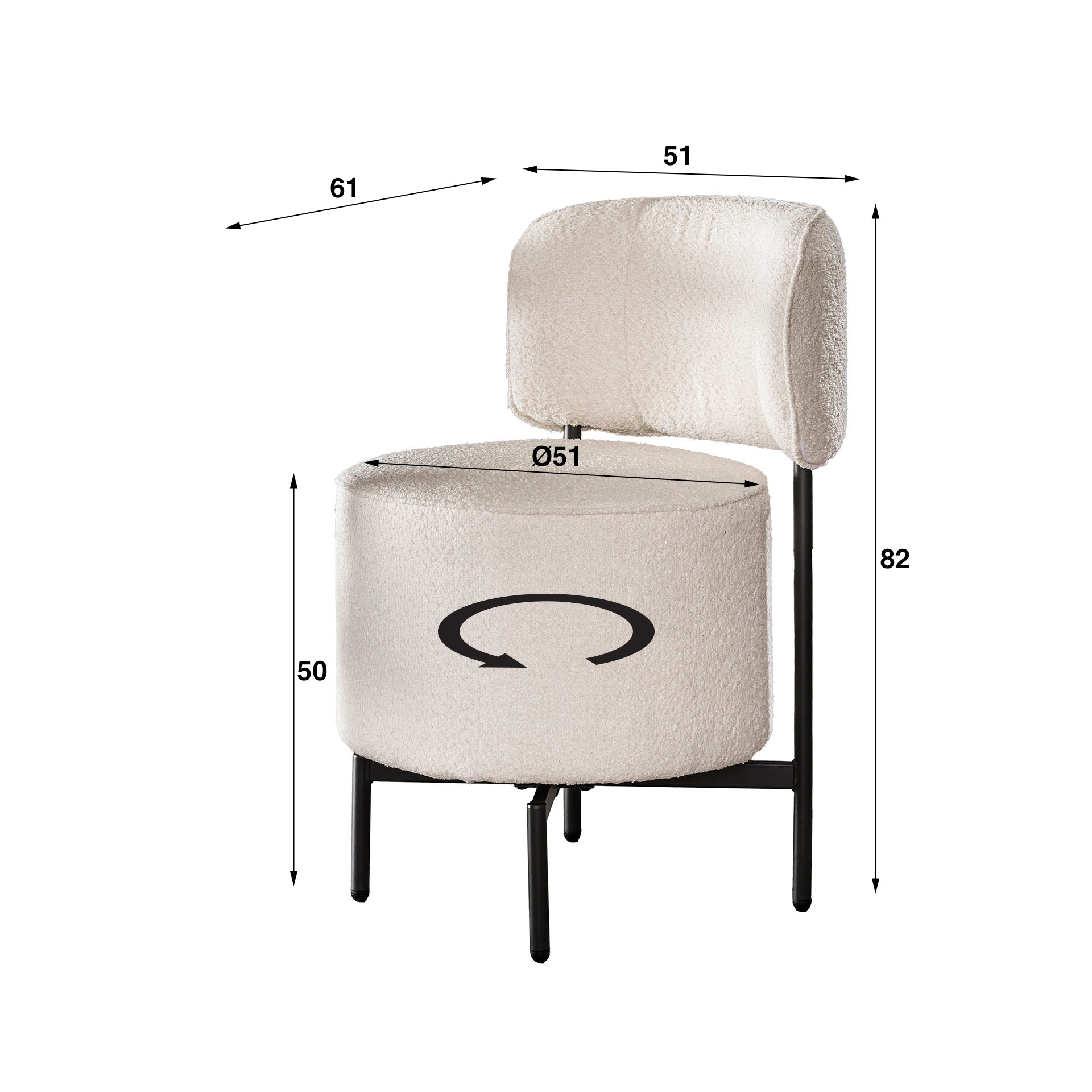Stoel Cocktail draaibaar VPE2
