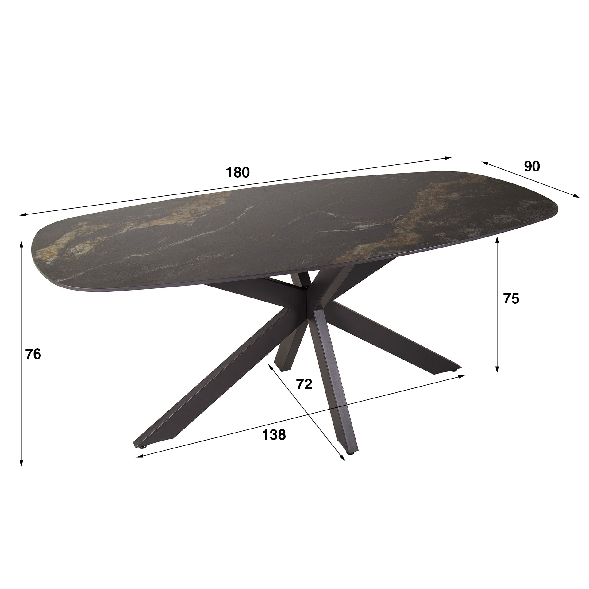 Eettafel Spider 180