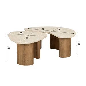 Salontafel Romano organisch set/2