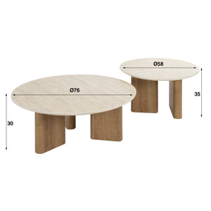 Salontafel Romano rond set/2