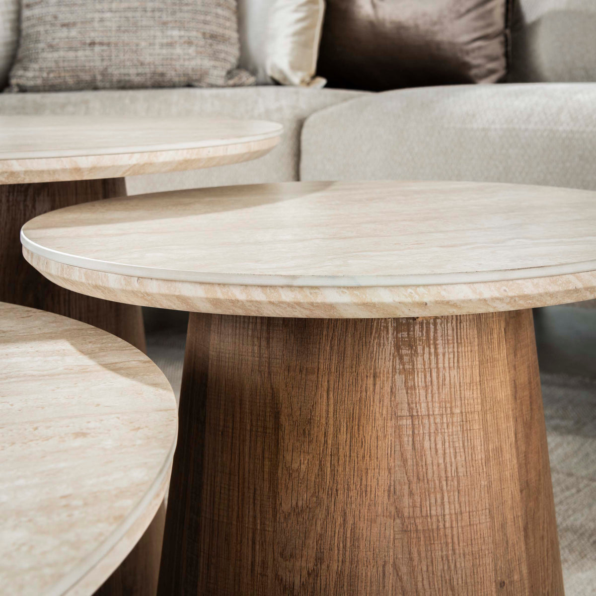 Salontafel Romano rond set/3