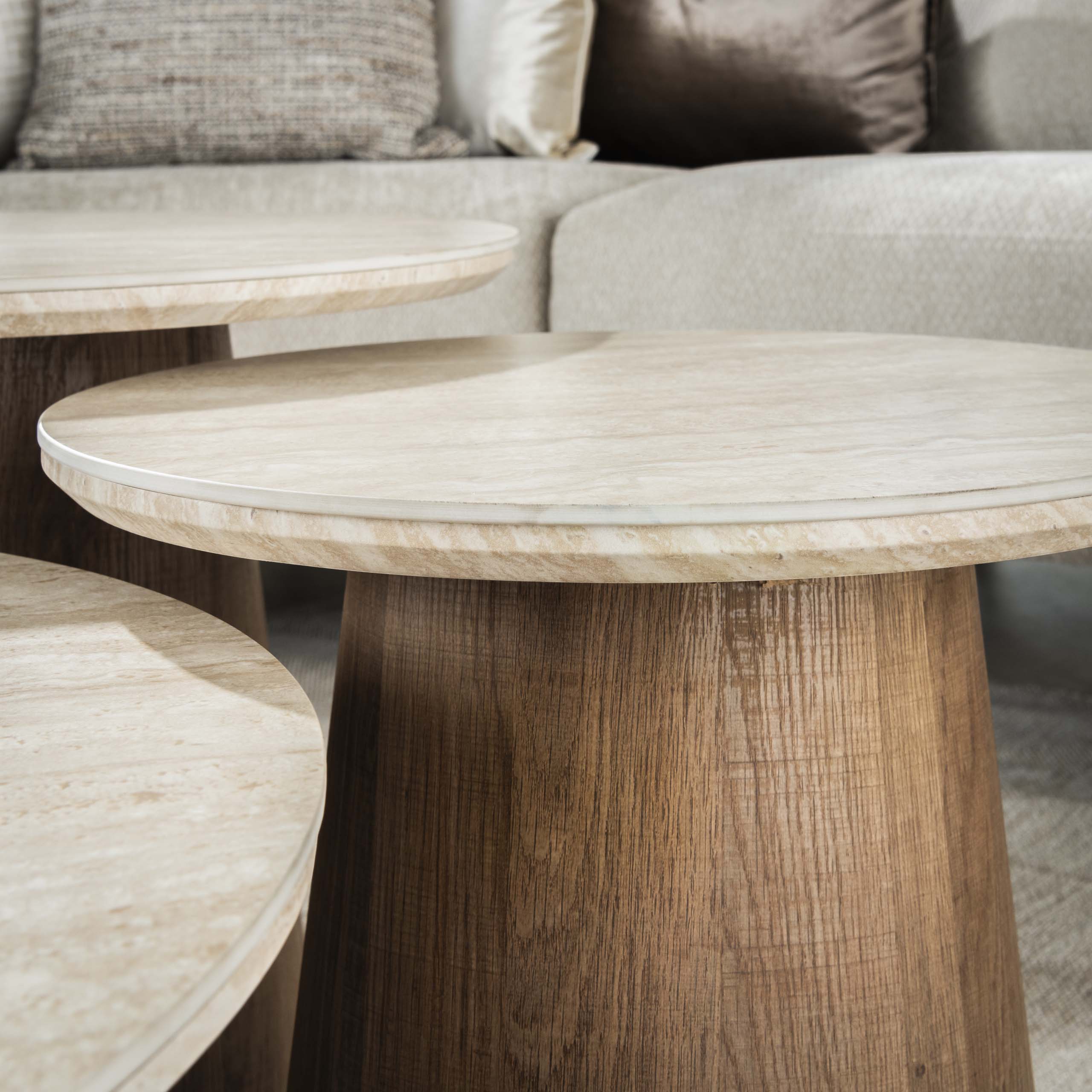 Salontafel Romano rond set/3