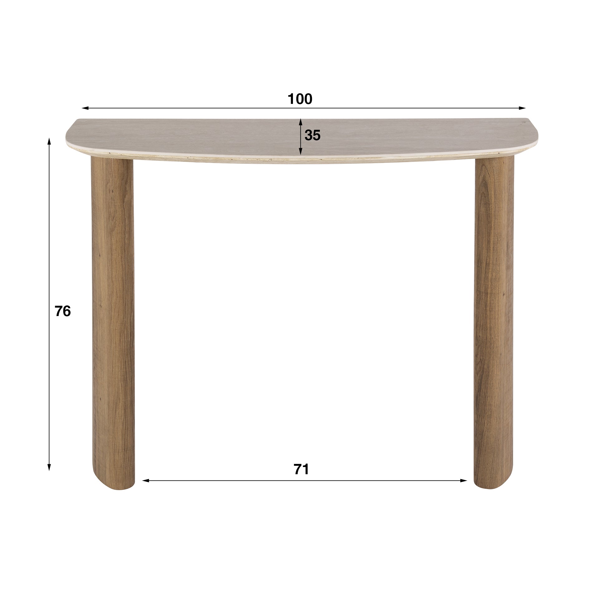 Hal-/kaptafel Romano Curvo