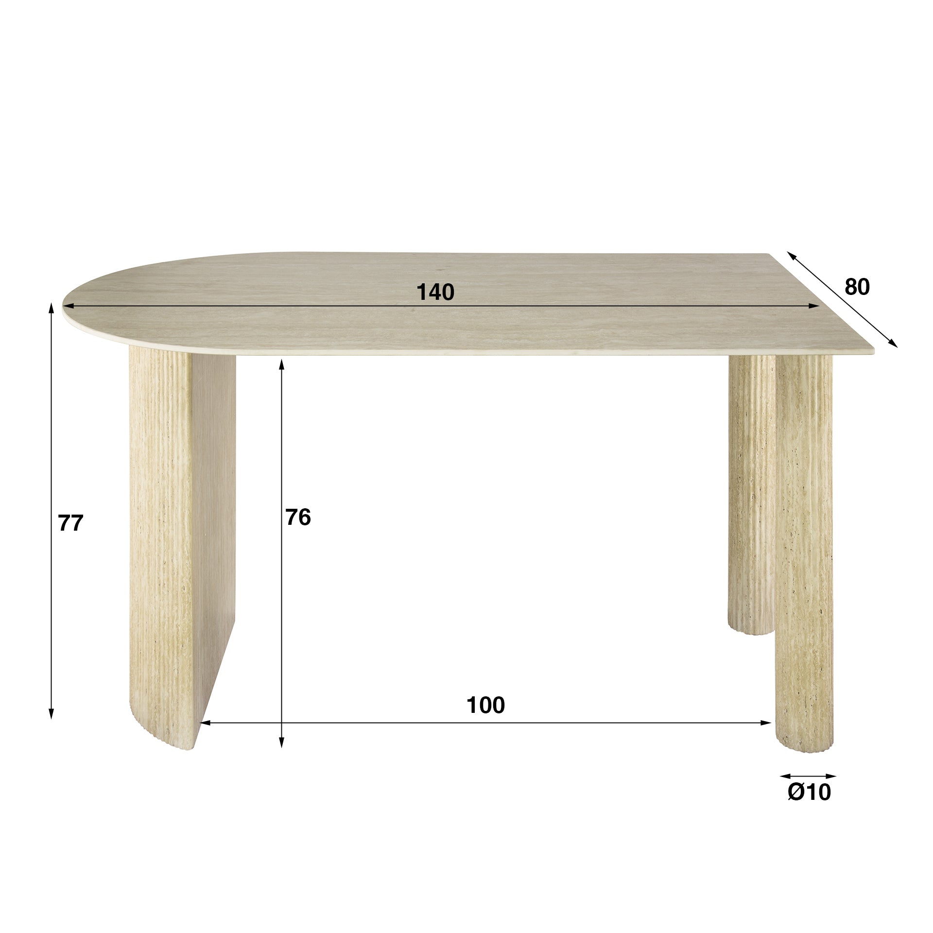 Eettafel Romano Arch 1-side 140