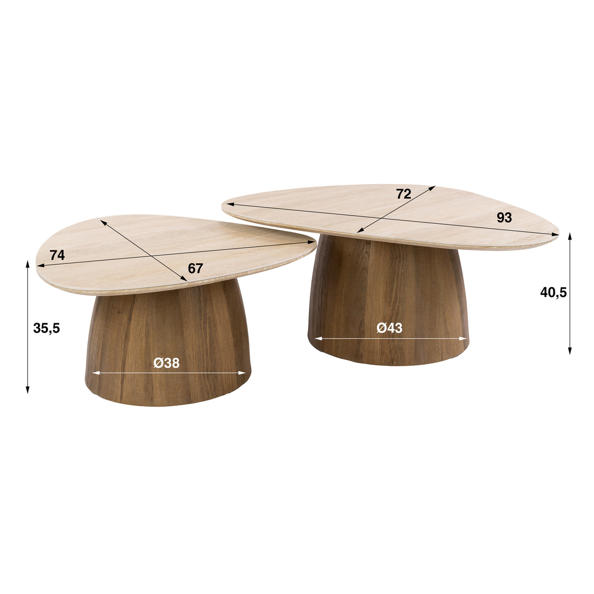 Salontafel Romano driehoekig set/2 - foto 5