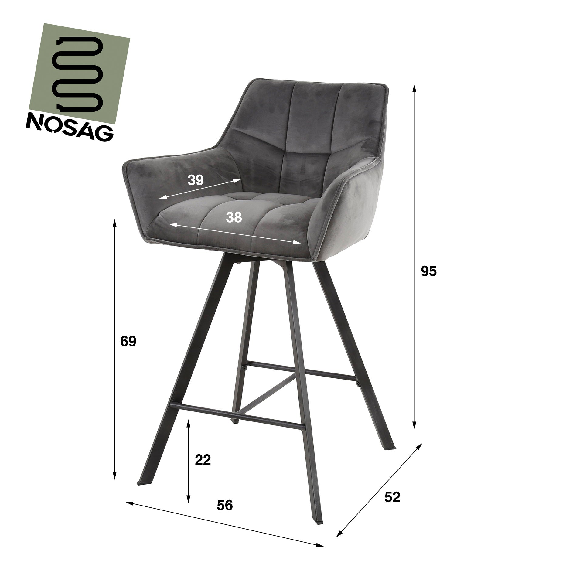 Barstoel Raster draaibaar VPE2