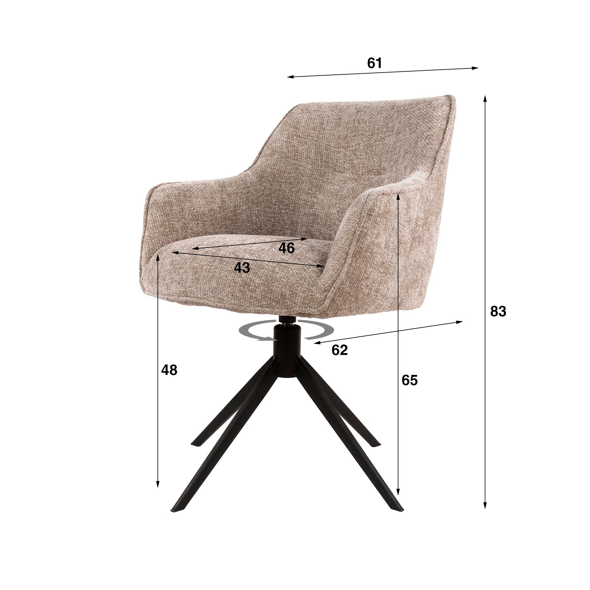 Armstoel Pull draaibaar VPE2