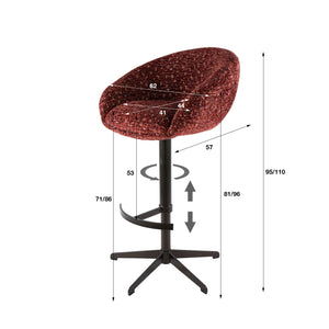 Barstoel Cupa height adjust VPE2