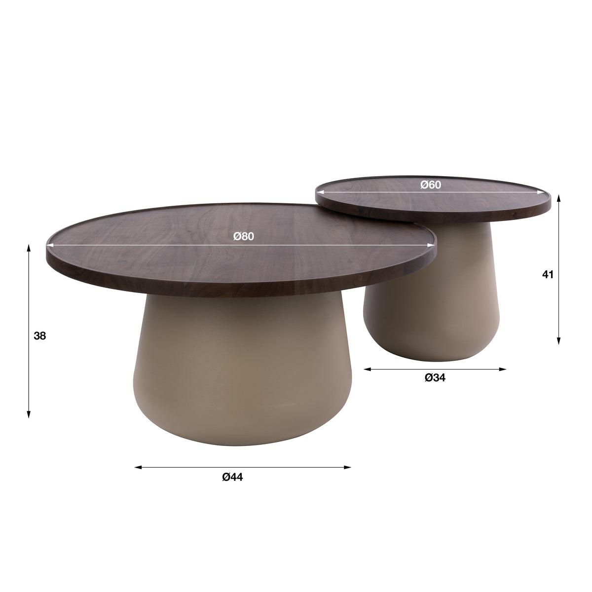 Salontafel Dune rond set/2