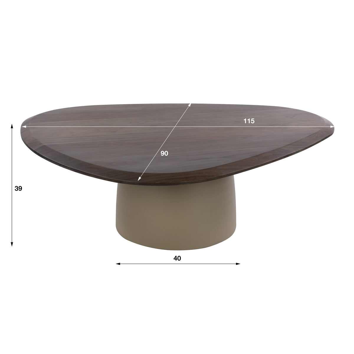 Salontafel Dune driehoekig
