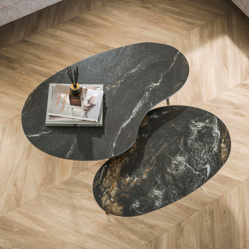 Salontafel Fossil niervormig set/2
