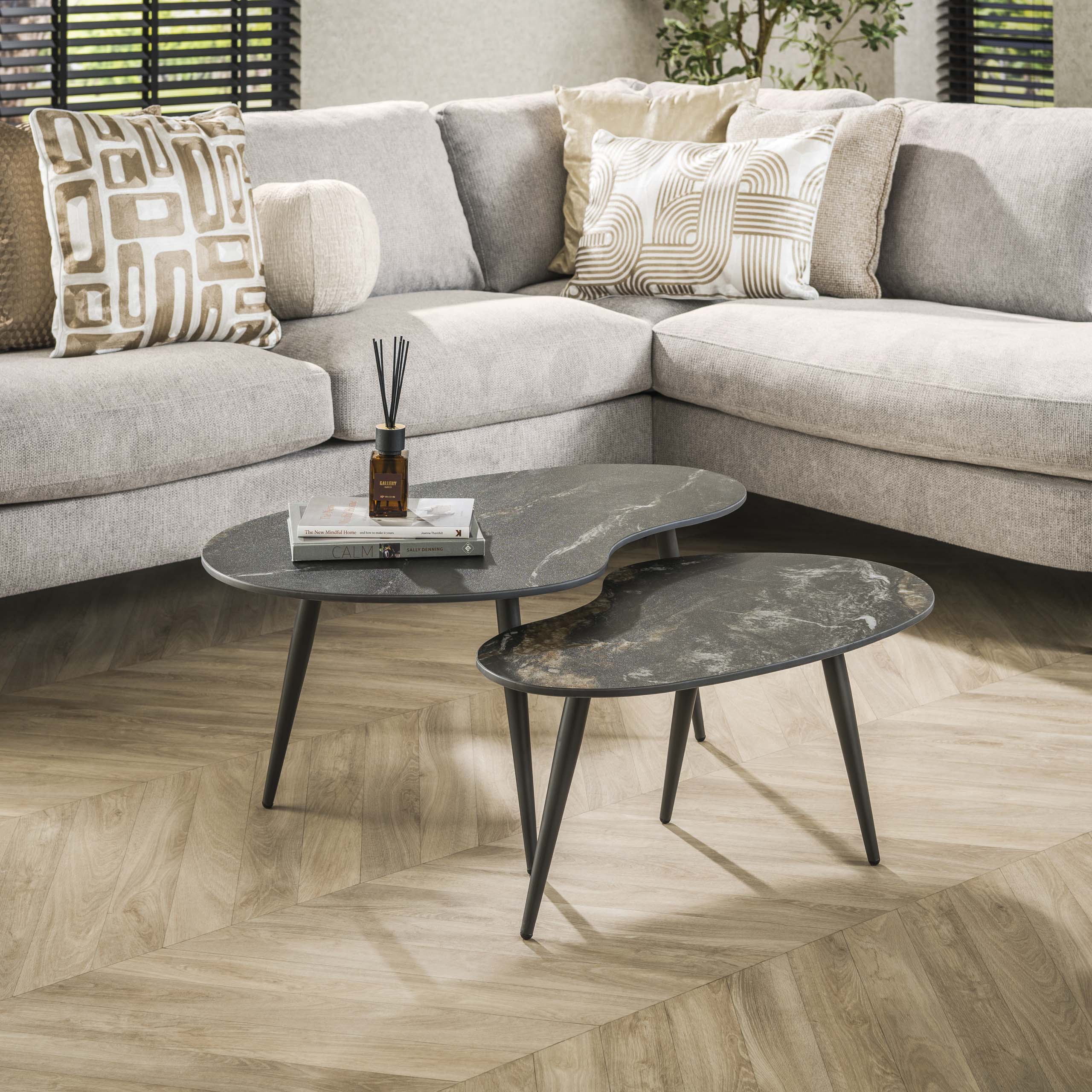 Salontafel Fossil niervormig set/2