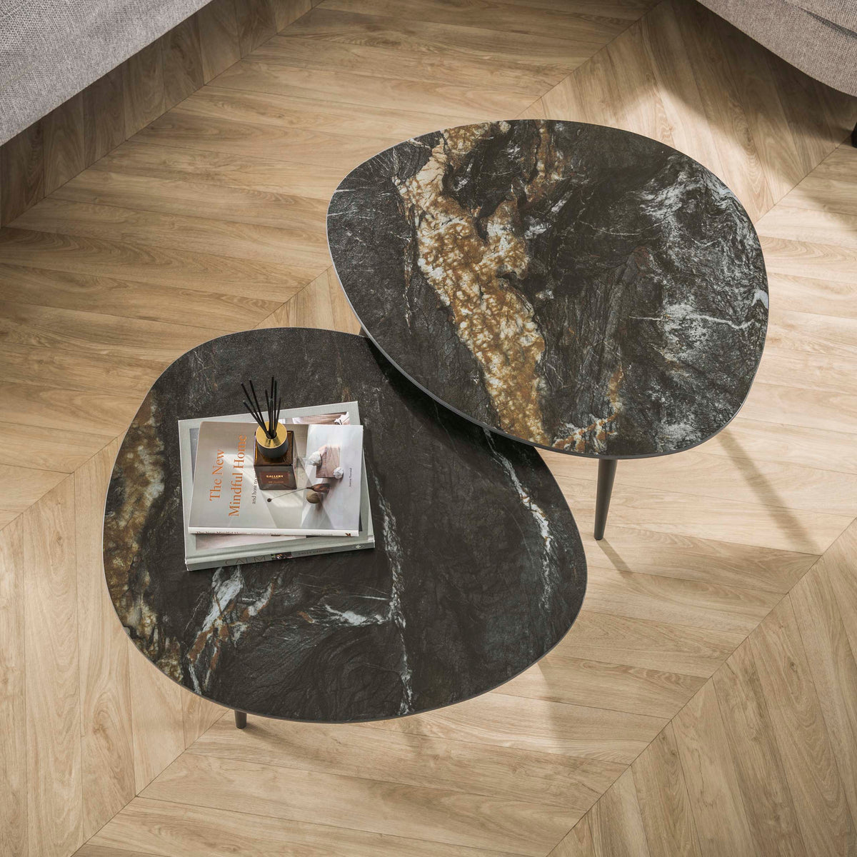 Salontafel Fossil organisch set/2
