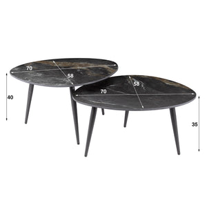Salontafel Fossil organisch set/2