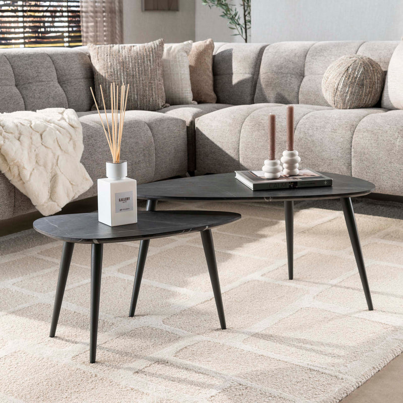 Salontafel Onyx peervormig set/2