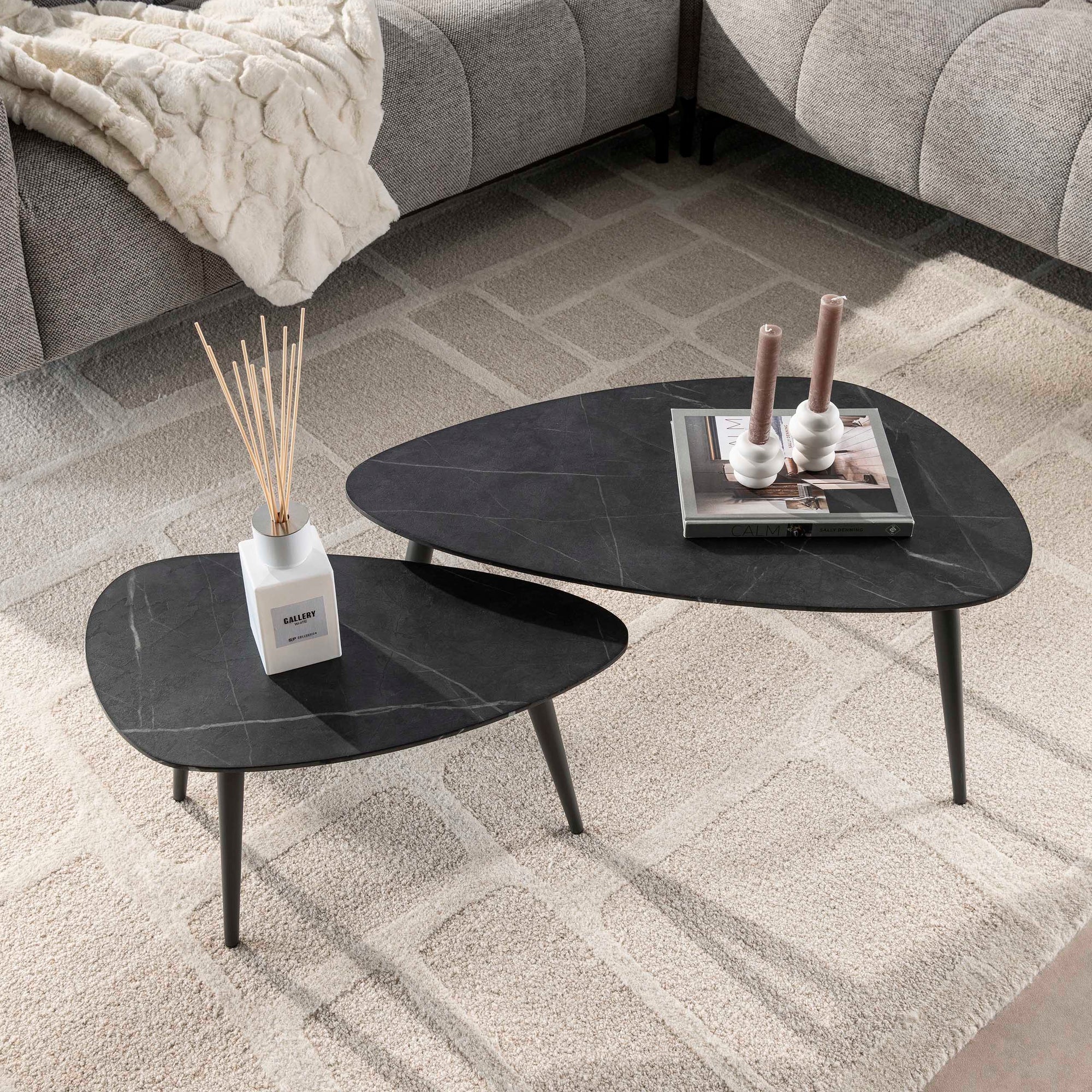 Salontafel Onyx peervormig set/2