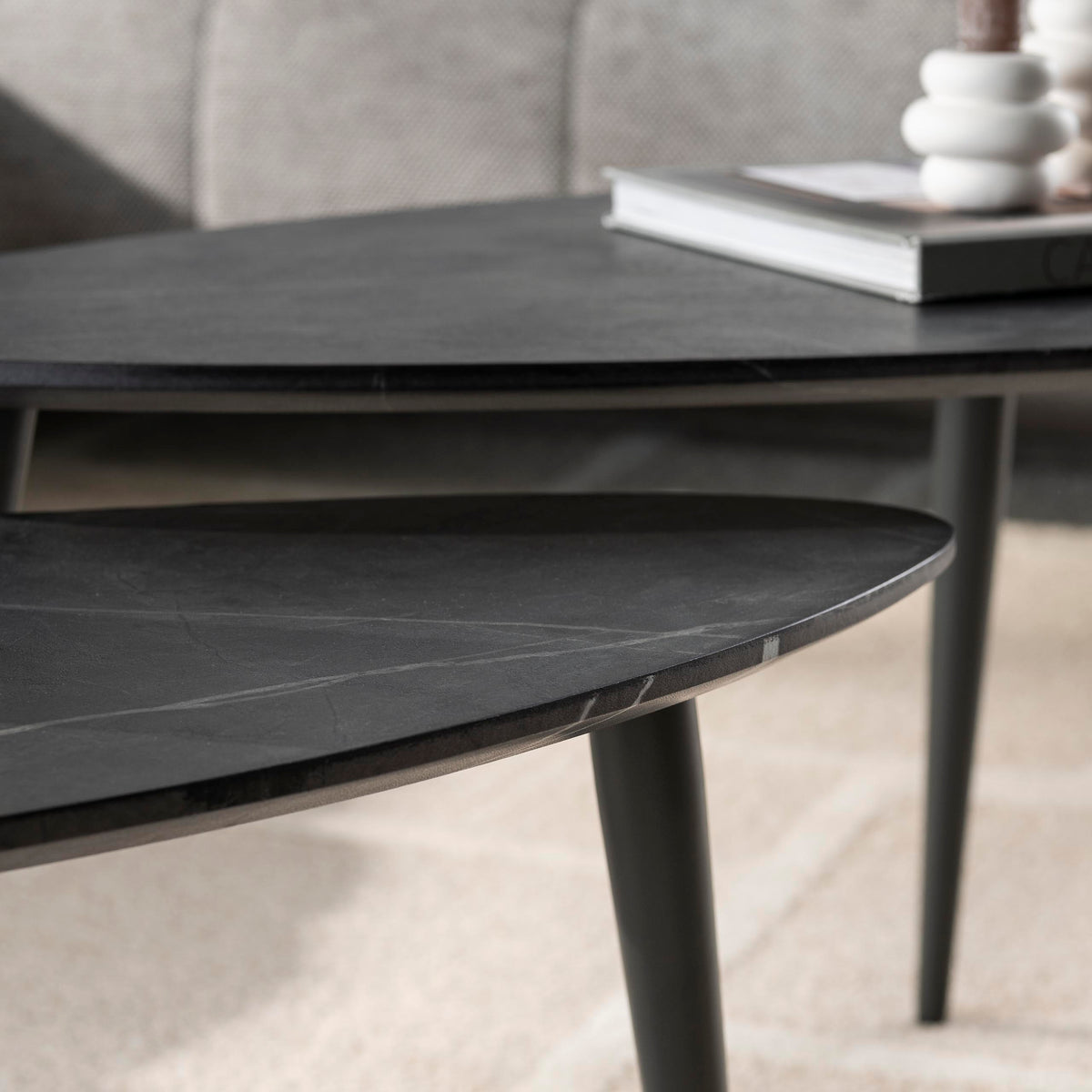 Salontafel Onyx peervormig set/2