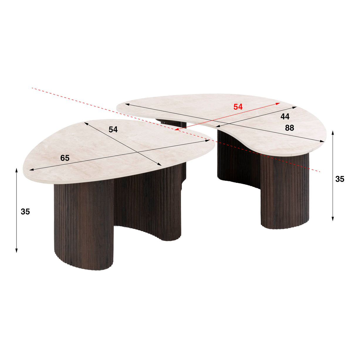 Salontafel Ceramo organisch set/2
