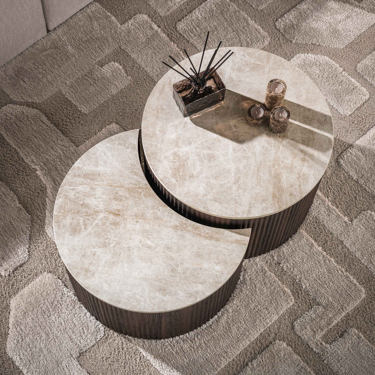 Salontafel Ceramo half rond set/2