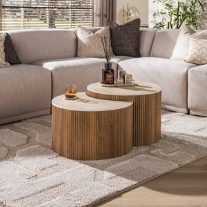Salontafel Ceramo half rond set/2