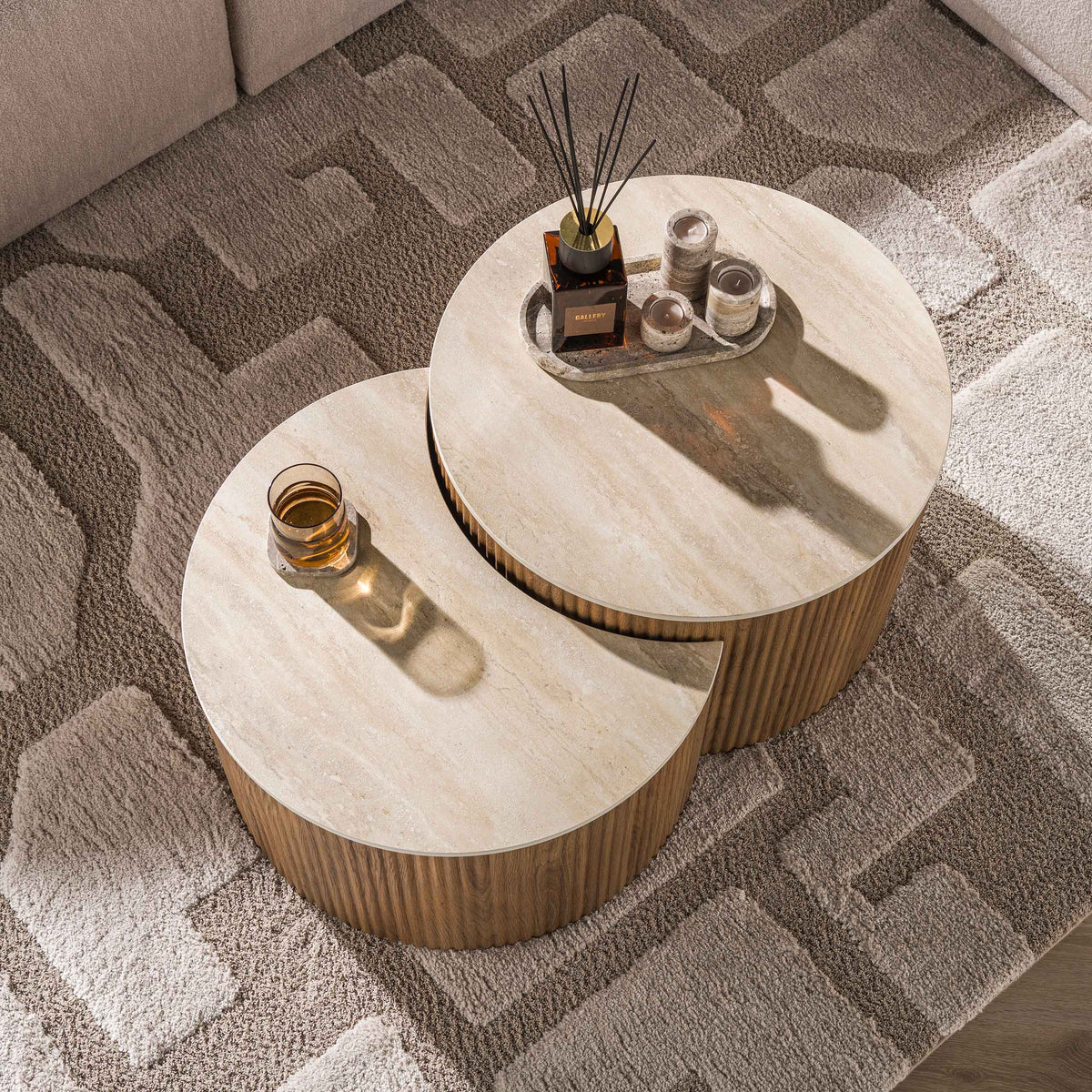 Salontafel Ceramo half rond set/2