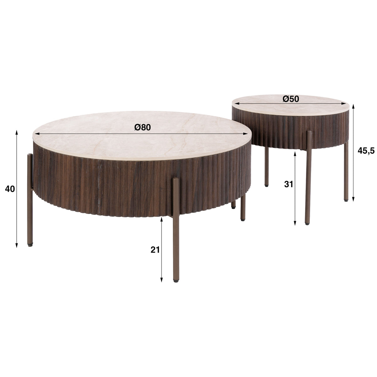 Salontafel Ceramo rond set/2 - foto 5