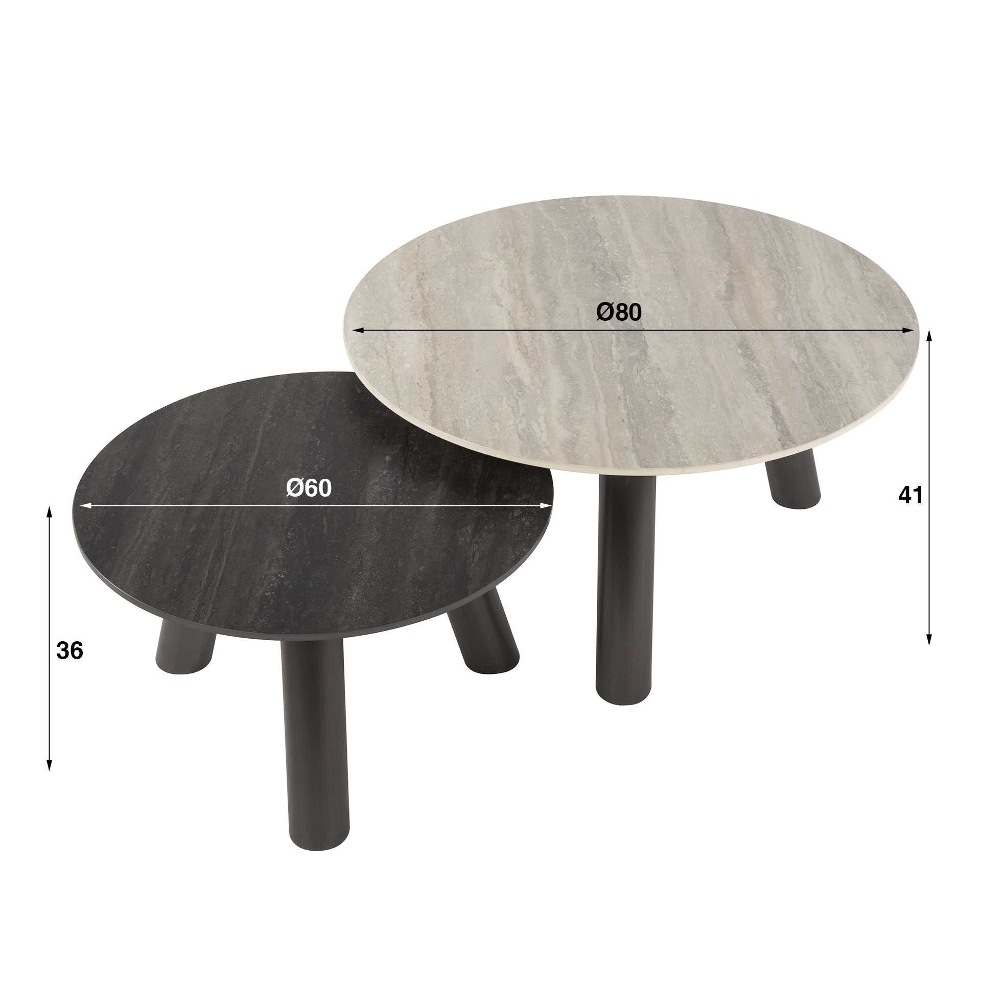 Salontafel Twin rond set/2