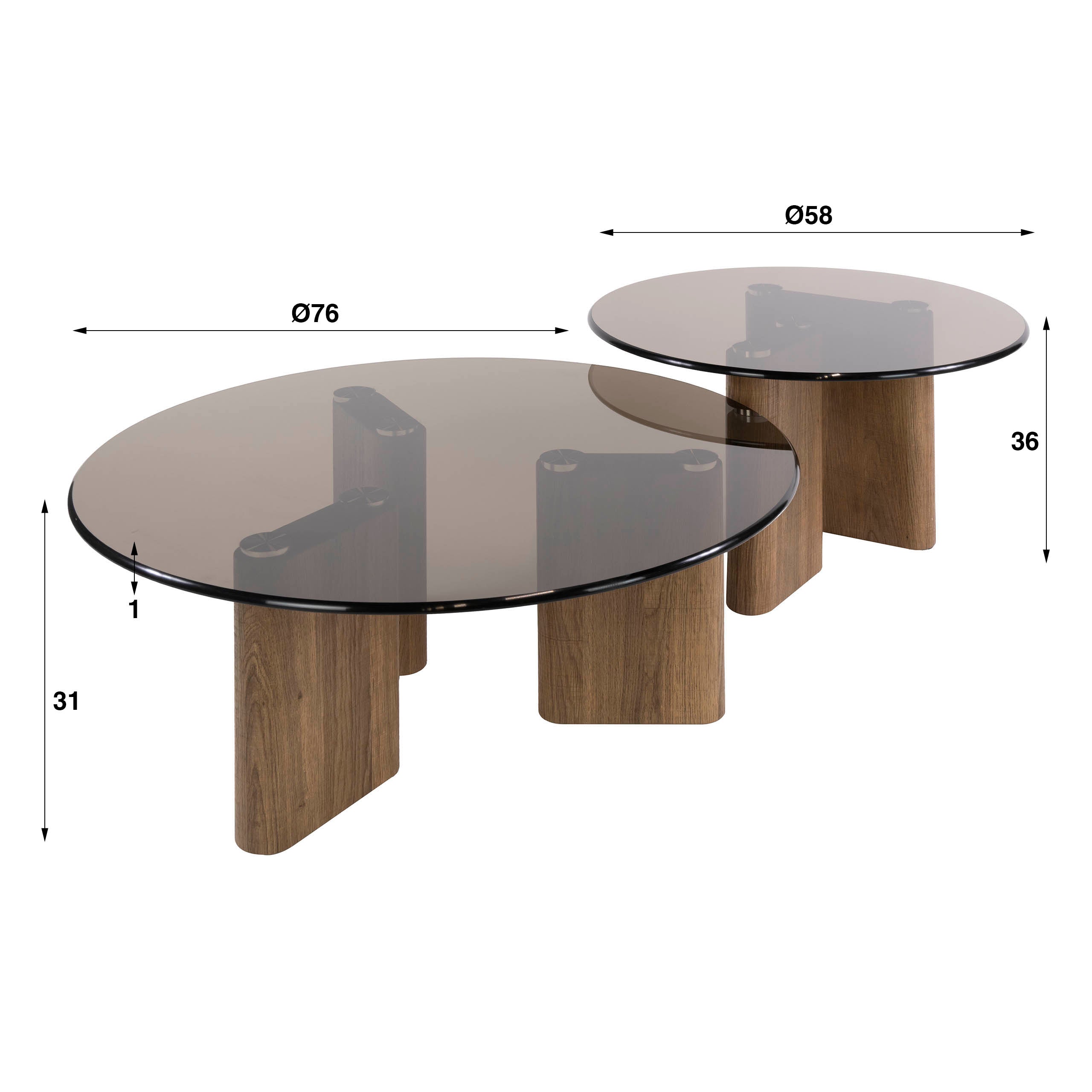 Salontafel Tinto rond set/2