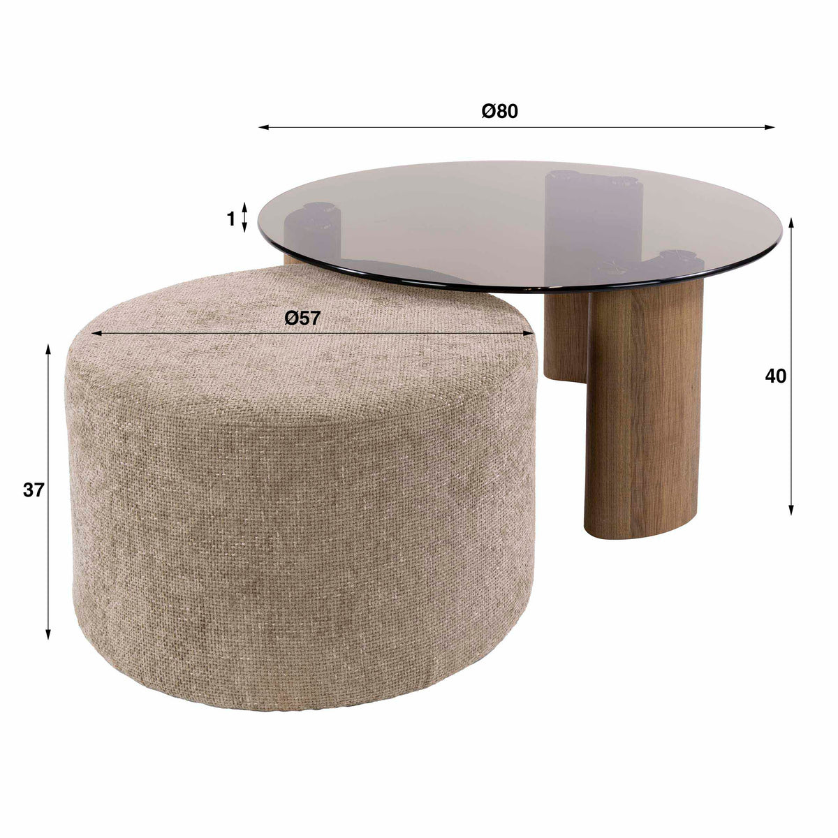 Salontafel Tinto pouf set/2 - foto 5