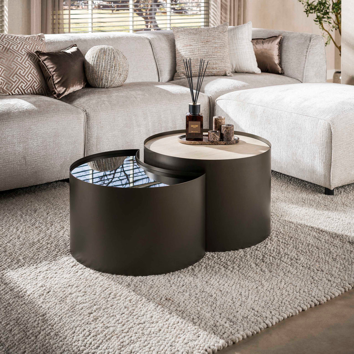 Couchtisch Metall Halbmond-Set/2