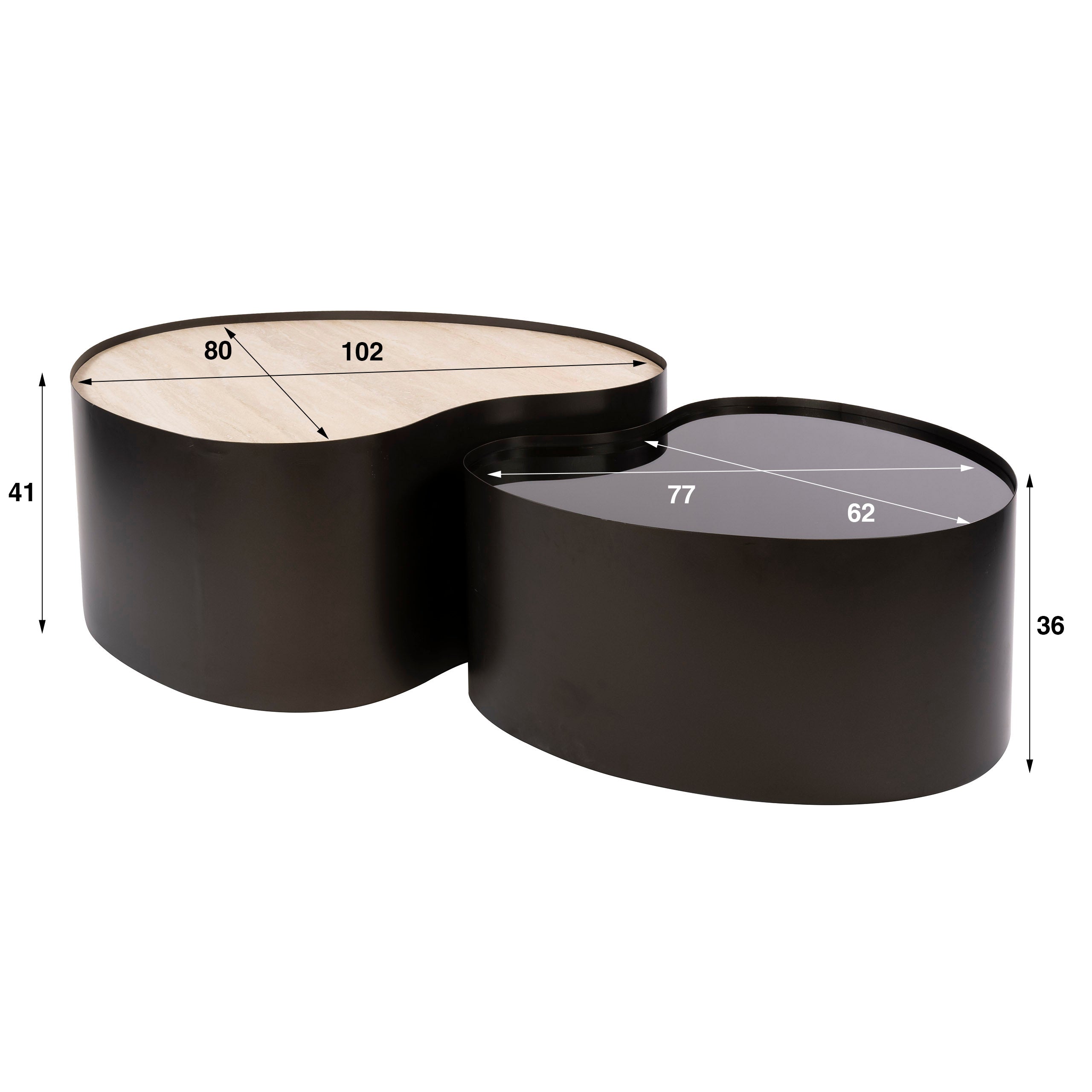 Salontafel Metal organisch set/2