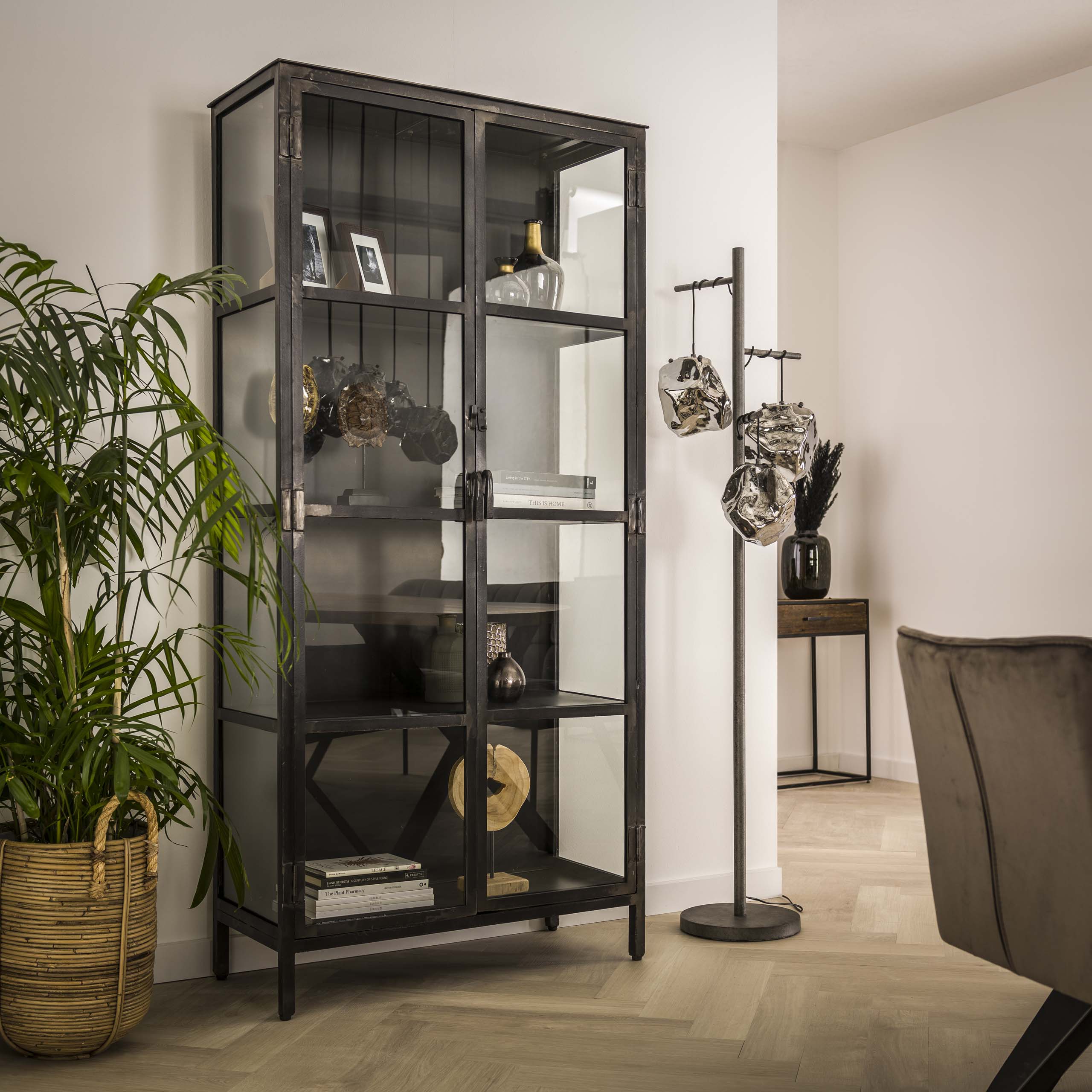 Vitrinekast Rift Metal 2D