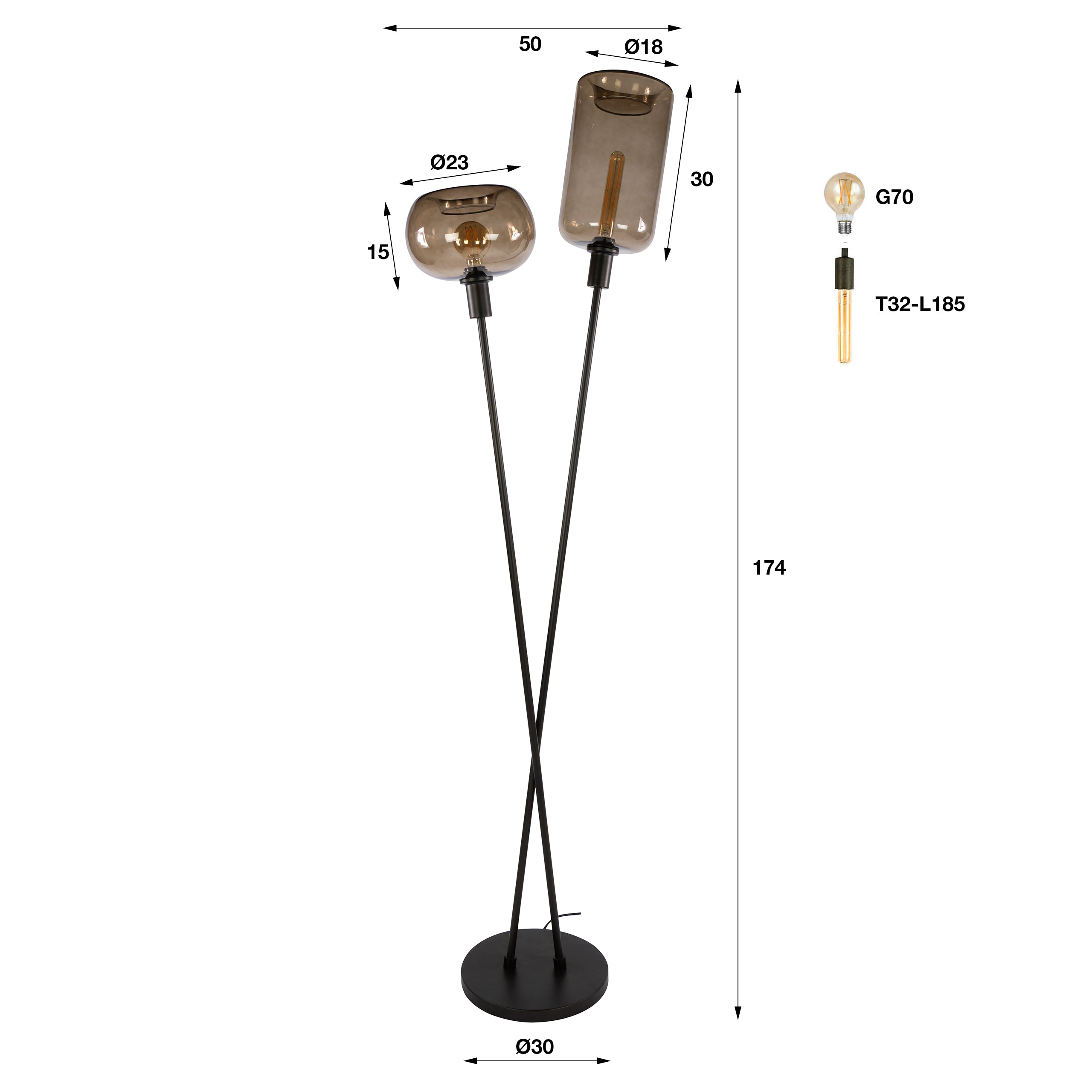Vloerlamp Serene 2L