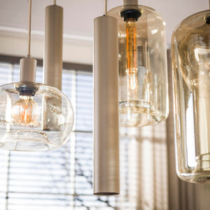 Hanglamp Serene 4+3L - Beige - Amberglas - Met Spots - foto 4